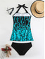 cheap Swimdresses-Women&#039;s Swimwear Bikini 2 Piece Cheeky Swimsuit Backless Slim Vacation Beach Wear Camo U Neck Sleeveless Bathing Suits