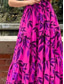 preiswerte Blumenkleider-Damen Maxikleid Korsett Kleid Wickel Kleid A-Linie Kleid Rüsch Kleid Bohemia Vintage Boho Ausgestellter Ärmels Urlaub Feiertag Cocktail Party Floral Grafik Kurzarm Rundhals Rot