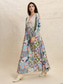 cheap Casual Floral Dresses-Women&#039;s Long Dress Maxi Dress Maxi Dress Boho Dress Boho Lantern Sleeve Regular Fit Geometric Long Sleeve V Neck Apricot Summer Spring Fall Winter