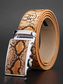 رخيصةأون أحزمة رجالية-حزام رجالي أنيق بطبعة ثعبان مع مشبك أوتوماتيكي، جلد أصلي متين، إكسسوار عصري كاجوال وعملي