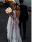 cheap Casual Wedding Dresses-Wedding Dresses Ball Gown V Neck Long Sleeve Chapel Train Satin Bridal Gowns With Pleats Ruched