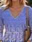 tanie T-shirt boho-Damskie Podkoszulek Moda Nowoczesny Codzienny Długi rękaw Półgolf Zwykłe topy Codzienny Weekend Nadruk Biały Królewski błękit Niebieski Zielony Khaki Jesień Zima
