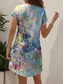 voordelige Kunst &amp; Design Jurk-Dames Mini-jurk Hemdjurk Stijlvol Casual Dagelijks Normale pasvorm Abstract Korte mouw V-hals Regenboog Zomer Lente