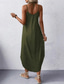 cheap Vacation Dresses-Women&#039;s Midi Dress Stylish Basic Sexy Vacation Daily Regular Fit Plain Sleeveless V Neck Black Wine Army Green Summer