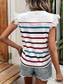 billige Tanks og camisole til kvinner-Dame Camisole Tank Top Stilren Casual Uten Ermer Rund Hals Vanlige Topper Daglige Volang Print Svart Hvit Khaki Grå Sommer