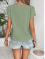 cheap Plain tee-Women&#039;s T Shirt Plain Fashion Modern Casual Short Sleeve V Neck Regular Tops Daily Weekend Buttons Black Navy Blue Orange Green Beige Summer