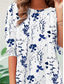 cheap Floral tee-Women&#039;s T Shirt Floral Casual Long Sleeve Crew Neck Regular Tops Daily Print Blue Spring Fall