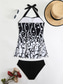 cheap Swimdresses-Women&#039;s Swimwear Bikini 2 Piece Cheeky Swimsuit Backless Slim Vacation Beach Wear Camo U Neck Sleeveless Bathing Suits