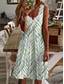 cheap Vacation Dresses-Women&#039;s EU / US Size Mini Dress Casual Dress Beach Dress Elegant Dress Elegant Bohemia Vacation Sleeveless Vacation Casual Beach Form Fit Solid Color Leaf Sleeveless V Neck White Light Green Green
