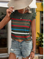 billige Tanks og camisole til kvinner-Dame Camisole Tank Top Stilren Casual Uten Ermer Rund Hals Vanlige Topper Daglige Volang Print Svart Hvit Khaki Grå Sommer
