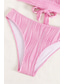 billige Bikinisett-Dame Badetøy Bikini 2 stk Frekk Badedrakt Åpen rygg Tynn Ferie Strand Klær Helfarge V-hals Ermeløs Badedrakter