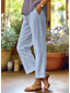 cheap Straight-Leg Pants-Women&#039;s Cotton Linen Pants Baggy Pants Linen Like Fashion Streetwear Full Length High Waist Graphic Lattice Printing Thermal Warm Breathable Soft Micro-elastic Outdoor Daily