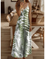 cheap Hawaiian Dress-Women&#039;s Maxi Dress Casual Dress Sundress A Line Dress Vacation Tropical Casual Vacation Casual Daily Regular Fit Floral Leaf Sleeveless V Neck Black White Yellow Light Green Summer Spring
