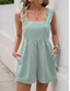 cheap Rompers-Women&#039;s Normal Romper Active Solid Color Sleeveless Square Neck Backless Pocket Vacation Daily Regular Fit Green Summer
