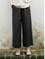 cheap Plain Cotton Linen Pant-Women&#039;s Cotton Linen Shorts Linen-Inspired Pants Cotton Linen Pants Fashion Streetwear Basic Ankle-Length Medium Waist Plain Pocket Drawstring Comfort Outdoor Micro-elastic Vacation Street Daily rice
