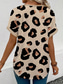 cheap Art&amp;Design tee-Women&#039;s T Shirt Leopard Stylish Casual Short Sleeve V Neck Regular Tops Daily Print Khaki Summer