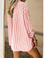 voordelige Dames Strepen &amp; Geometrische Tops-Dames Overhemd Gestreept Casual Lange mouw Overhemdkraag Normale tops Werk Dagelijks Knop Zak Afdrukken Blozend Roze Groen Lente Herfst Winter