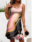 preiswerte Kunst &amp; Design Kleider-Damen Minikleid A Linie Kleid Tank-Top Kleid Sommerkleid Elegant Stilvoll Brautkleider schlicht Täglich Regular Fit Blumen Graphic Marmordruck Ärmellos U-Ausschnitt Hellrosa Sommer Frühling