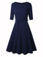 ieftine Rochii de Gală-Pentru femei Rochii Midi Rochie de epoca Elegant Epocă Fit regulat Lungime Manșon 3/4 Stil Nautic Bleumarin Verde Închis Primăvară Toamnă
