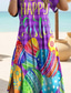 cheap Easter Dresses-Easter Women&#039;s Maxi Dress Casual Dress Sundress Vacation Tropical Hawaiian Butterfly Sleeve Vacation Beach Regular Fit Letter Short Sleeve Crew Neck Purple Summer