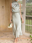 cheap Cocktail Dress-Women&#039;s Long Dress Maxi Dress Prom Dress Casual Dress Satin Dress Summer Dress Fashion Outdoor Holiday Date Regular Fit Plain Sleeveless Halter Neck Black Apricot Rose Pink Summer Spring