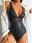 cheap One-piece swimsuits-Women&#039;s Swimwear One Piece Monokini Swimsuit Backless Tummy Control High Waist Slim Vacation Beach Wear Solid Color V Neck Sleeveless Bathing Suits