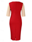 cheap Bodycon Club Dresses-Women&#039;s Midi Dress Casual Dress Bodycon Elegant Stylish Casual Vacation Daily Regular Fit Color Block 3/4 Length Sleeve Crew Neck Black White Red Royal Blue Summer