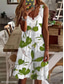 cheap Vacation Dresses-Women&#039;s EU / US Size Mini Dress Casual Dress Beach Dress Elegant Dress Elegant Bohemia Vacation Sleeveless Vacation Casual Beach Form Fit Solid Color Leaf Sleeveless V Neck White Light Green Green
