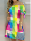 preiswerte Streifen- und geometrisches Kleid-Damen Minikleid Etuikleid Schulterfreies Kleid Trägerloses Kleid Brautkleider schlicht Urlaub Täglich Regular Fit Blumen Kurzarm Schulterfrei Schwarz Gelb Rosa Pudriges Rosa Sommer