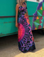 cheap Vacation Dresses-Women&#039;s Long Dress Maxi Dress Casual Dress Summer Dress Fashion Outdoor Party Holiday Regular Fit Geometric Sleeveless Straps Black Red Blue Summer Spring