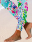 olcso Virágmintás-Női Leggings Nadrág Divat Utcai Ruházat Teljes Hosszú Magas Derék Grafikai Levél Nyomtatás Hőmegtartó Meleg Lélegző Puha Mikro-elastic Vakáció Tengerpart Hétvége Róbin tojás Kék Nyári Tavasz Szabott