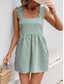 cheap Rompers-Women&#039;s Normal Romper Active Solid Color Sleeveless Square Neck Backless Pocket Vacation Daily Regular Fit Green Summer