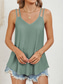 billiga Damlinnen och blusar-Kvinnors Camisole Tank Top Enfärgad Stilig Avslappnad Uthen Rem Regelbundna Toppar Daglig Ögla Salvia Grön Svart Vit Rosa Marinblå Sommar Vår