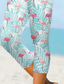 billiga Blommönster-Damleggings capribyxor hög elastisk mode streetwear full längd hög midja blommig tryck termisk varm andas mjuk utomhus daglig grön sommar vår vanlig passform