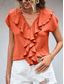 cheap Plain Tops-Women&#039;s Shirt Blouse Solid Color Elegant Daily Stylish Short Sleeve Batwing Sleeve V Neck Regular Tops Work Daily Evening Party Buttons Orange Green Beige Summer Spring