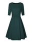 ieftine Rochii de Gală-Pentru femei Rochii Midi Rochie de epoca Elegant Epocă Fit regulat Lungime Manșon 3/4 Stil Nautic Bleumarin Verde Închis Primăvară Toamnă