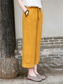 cheap Plain Cotton Linen Pant-Women&#039;s Cotton Linen Shorts Linen-Inspired Pants Cotton Linen Pants Fashion Streetwear Basic Ankle-Length Medium Waist Plain Pocket Drawstring Comfort Outdoor Micro-elastic Vacation Street Daily rice