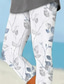 billige Blusedresser for kvinner-Kvinners leggings capri bukser høy elastisitet mote full lengde midje lagdelt trykk uformell daglig sølvgrå sommer vanlig passform