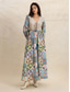 cheap Casual Floral Dresses-Women&#039;s Long Dress Maxi Dress Maxi Dress Boho Dress Boho Lantern Sleeve Regular Fit Geometric Long Sleeve V Neck Apricot Summer Spring Fall Winter