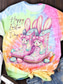 economico Maglietta di Pasqua-Pasqua Per donna maglietta Floreale Animali Colorato a macchie Informale Manica corta Rotonda Top regolari Giornaliero Stampa Arcobaleno Estate