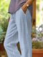 cheap Straight-Leg Pants-Women&#039;s Cotton Linen Pants Baggy Pants Linen Like Fashion Streetwear Full Length High Waist Graphic Lattice Printing Thermal Warm Breathable Soft Micro-elastic Outdoor Daily