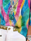preiswerte Damen Kunst- und Design-Oberteile-Frauen Shirt Floral Tropical Süß Täglich 3/4-Länge Ärmel V-Ausschnitt Reguläre Oberteile Täglich Print Regenbogen Sommer Frühling