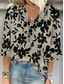 cheap Floral Tops-Women&#039;s Shirt Floral Stylish Beach Short Sleeve V Neck Regular Tops Daily Print Gray Spring Fall