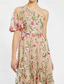 cheap Floor Length-Floral Embroidered A-Line Dress Mother of the Bride Dress Elegant Vintage One Shoulder Ankle Length Tulle Short Sleeve with Flower Wedding Guest Dress 2025
