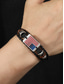 baratos Acessórios-Pulseira de Couro com Estampa da Bandeira Americana – Estilosa Com Corda Trançada com Acentos de Metal e Madeira para Ocasiões Casuais e Patrióticas