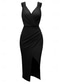 cheap Plain Dress-Women&#039;s Midi Dress Summer Dress Solid Color Bodycon Dress Off The Shoulder Dress Semi Formal Wedding Guest Engagement Cocktail Party Regular Fit Graphic Sleeveless V Neck Black Green Light Blue