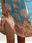 cheap Boho Dress-Women&#039;s Mini Dress Vintage Dress Casual Dress Boho Chic Dresses Bohemia Vacation Vintage Vacation Daily Regular Fit Geometric Paisley Boho Paisley Damask Short Sleeve Crew Neck Pink Red Blue Green