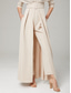 abordables Combinaisons pour maman-Combinaison Deux Pièces  Tailleur Mère de la Mariée Invité de Mariage Élégante Fête Col Rond Hors Épaule Longueur Cheville Tissu Élastique Manches 3/4 avec Ceinture  Ruban 2025