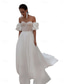 cheap Casual Wedding Dresses-Wedding Dresses Ball Gown Off Shoulder Regular Straps Chapel Train Satin Bridal Gowns With Pleats Ruched