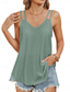 billiga Damlinnen och blusar-Kvinnors Camisole Tank Top Enfärgad Stilig Avslappnad Uthen Rem Regelbundna Toppar Daglig Ögla Salvia Grön Svart Vit Rosa Marinblå Sommar Vår